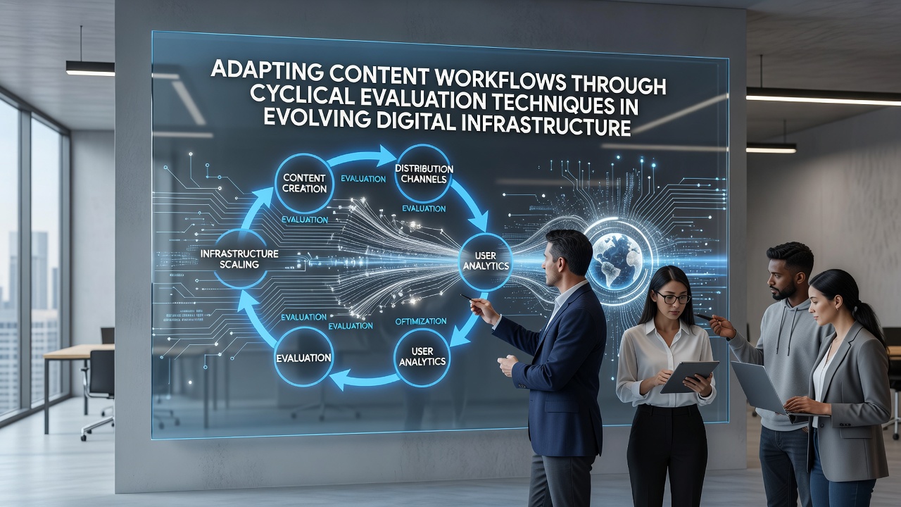 Chart depicting adaptation stages in content workflows during digital infrastructure evolution
